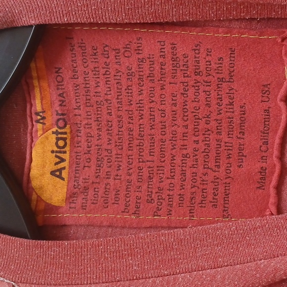 Aviator Nation Bolt Tee Red Unisex Size Medium - Picture 5 of 8